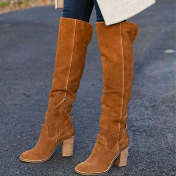 SOLD!!! EUC Dolce Vita Ohanna OTK Saddle Suede Boot - Picture 1 of 9